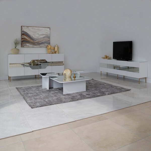 Set de măsuțe de cafea, Hanah Home, Culoare: Alb