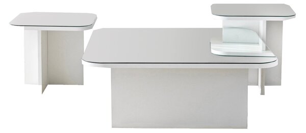 Set de măsuțe de cafea, Hanah Home, Culoare: Alb