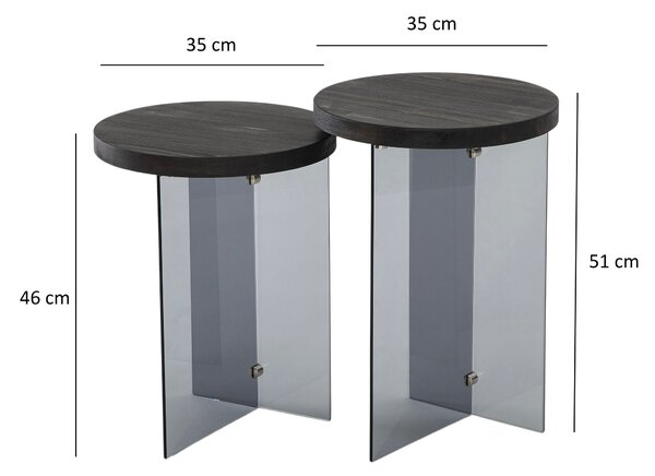 Set de măsuțe de cafea, Hanah Home, Culoare: Antracit Gri închis