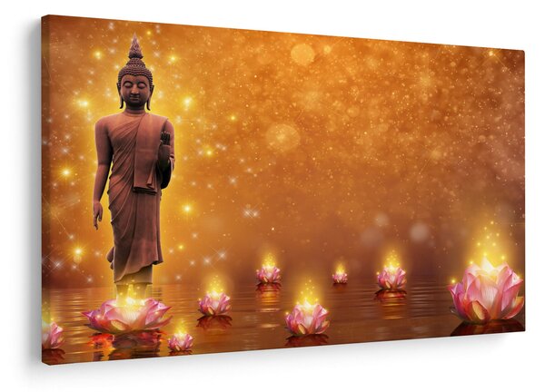 Tablou - Buddha în sclipici auriu (90x60 cm)