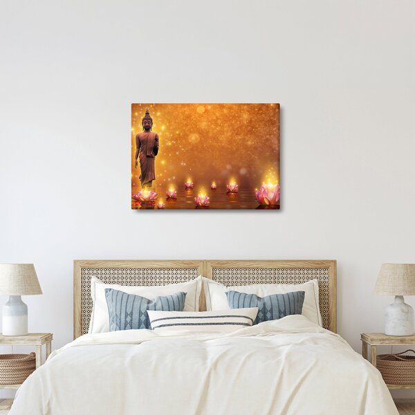 Tablou - Buddha în sclipici auriu (70x50 cm)