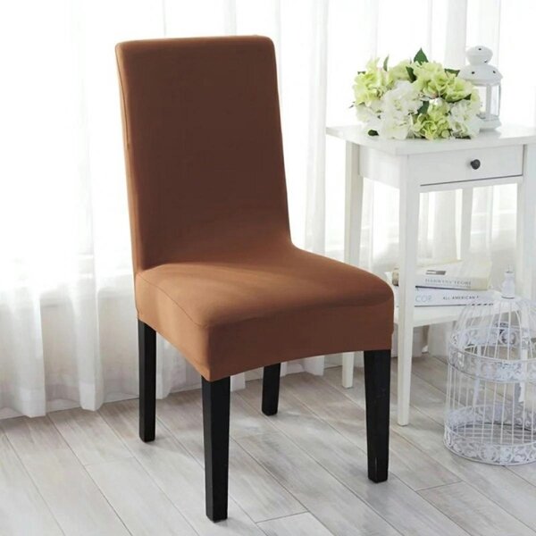 Husa scaun, poliester/spandex, 48-62 x 38-48 x 38-48cm, maro