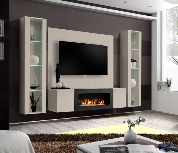 Mobilier living cu biosemineu Feryhill CC FY M P2 (casmir) (cu iluminat). Promo -18%. 1156467