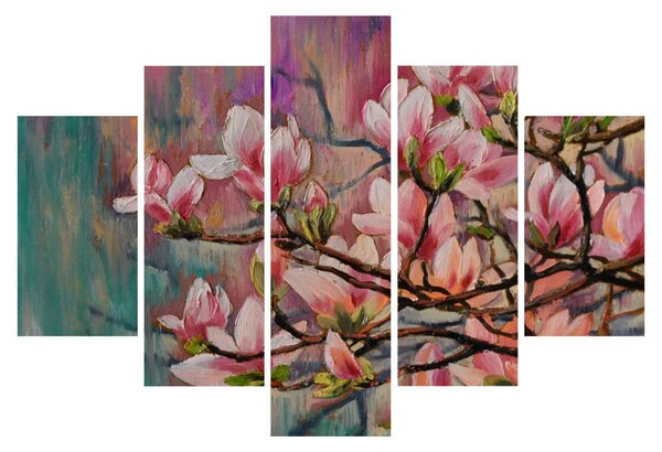 Tablou - Pictură în ulei, Sakura în floare (150x105 cm)