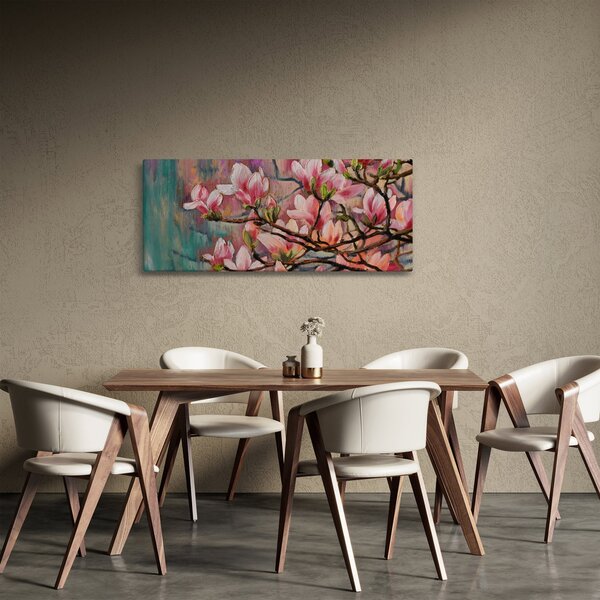 Tablou - Pictură în ulei, Sakura în floare (120x50 cm)
