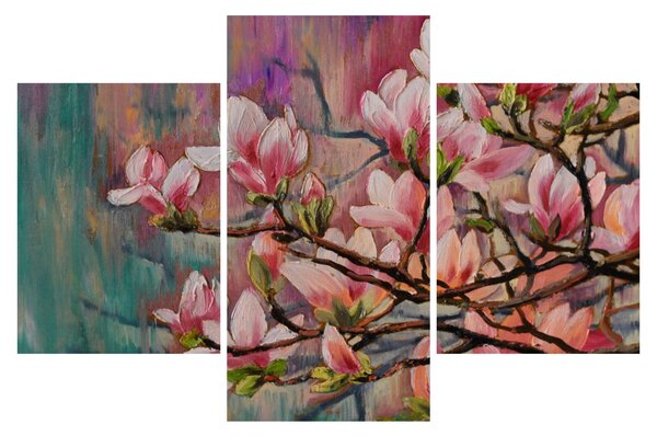 Tablou - Pictură în ulei, Sakura în floare (90x60 cm)