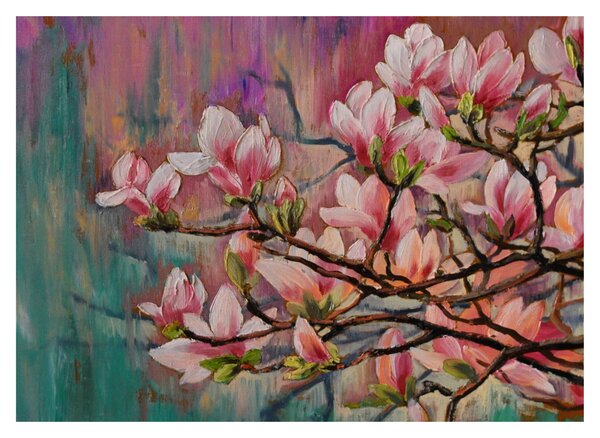 Tablou - Pictură în ulei, Sakura în floare (70x50 cm)
