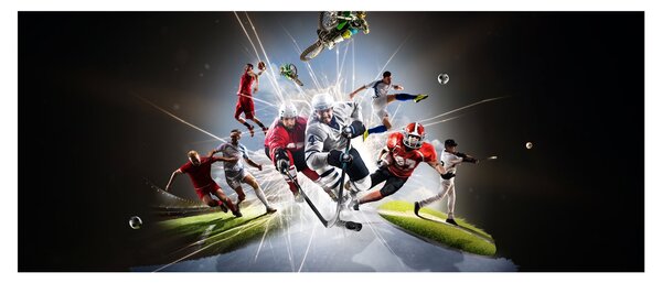 Tablou - Sportivii (120x50 cm)