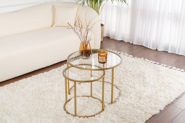 Set de 2 măsuțe de cafea Grammy (auriu). Promo -15%. 1153378