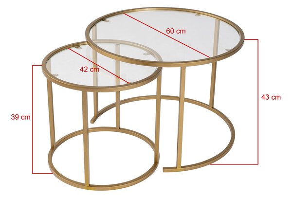 Set de 2 măsuțe de cafea Grammy (auriu). Promo -15%. 1153378