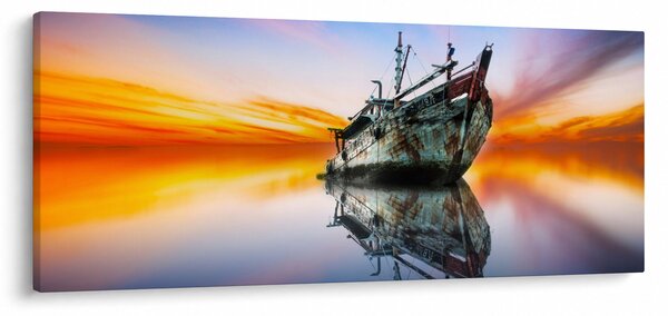 Tablou - Zori peste un naufragiu (120x50 cm)