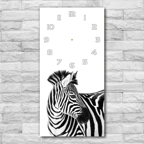 Ceas din sticlă dreptunghiular vertical Zebra în zăpadă