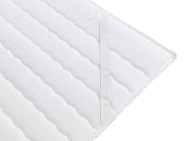 Pat matrimonial Boxspring Maddox (140x200) (piele ecologică Soft 017 (Alb)). 1058933