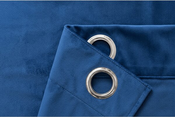 Perdea opaca DREAM VELVET 140x250 cm, albastru marin Agatat: Inele metalice