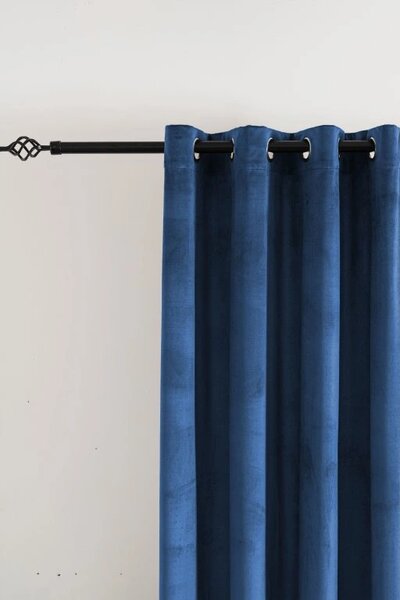 Perdea opaca DREAM VELVET 140x250 cm, albastru marin Agatat: Inele metalice