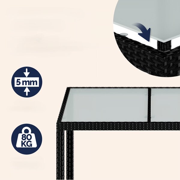Deuba Set de mobilier de grădină din polyrattan Berlin 1+6 - negru/crem