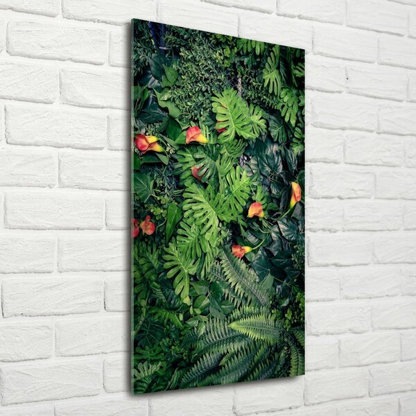 Tablou pe pe sticlă plante tropicale