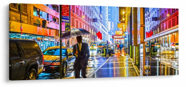 Tablou - Oraș în lumina neoanelor (120x50 cm)