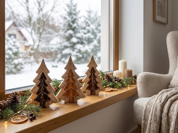 Decoratiune de Craciun 3D BROWN TREE 19,5 cm - mai multe culori Culoare: Maro deschis