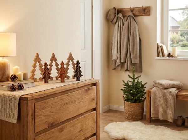 Decoratiune de Craciun 3D BROWN TREE 19,5 cm - mai multe culori Culoare: Maro deschis