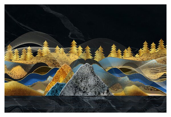 Tablou - Munții aurii (90x60 cm)