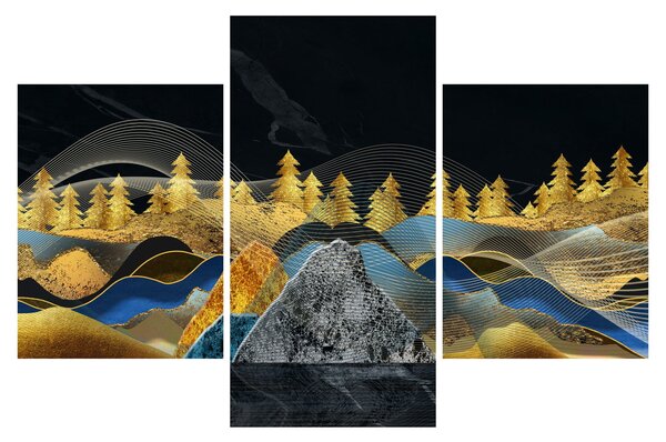 Tablou - Munții aurii (90x60 cm)