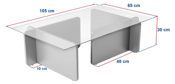 Măsuţă de cafea, Hanah Home, Culoare: Gri