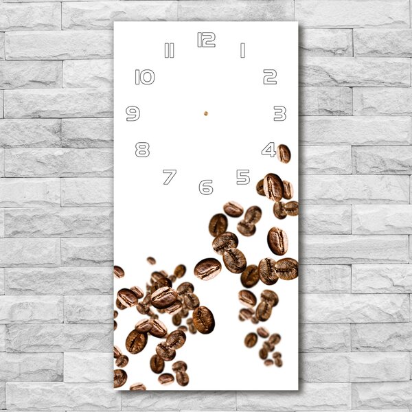 Ceas de sticlă pe perete vertical Boabe de cafea