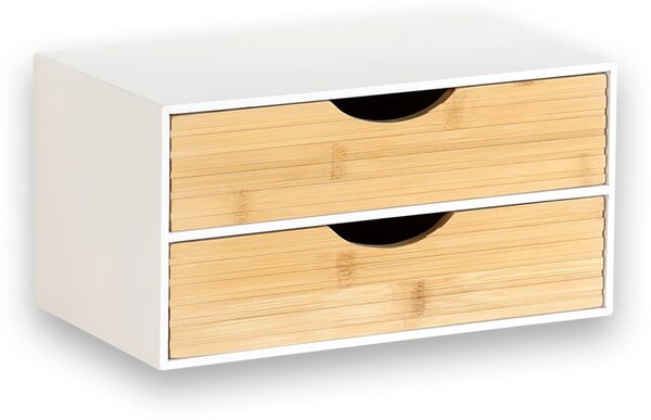 Organizer pentru birou KESPER, 2 sertare, 27 x 16 x 14 cm, alb