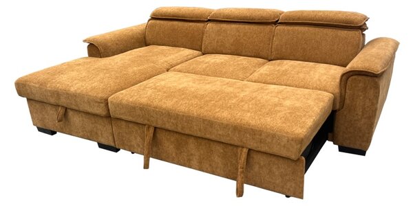 Coltar extensibil dreapta, Lemance, Camel, 255x168x82 cm
