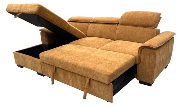 Coltar extensibil dreapta, Lemance, Camel, 255x168x82 cm