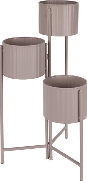 Suport de flori loft pentru 3 ghivece VIKO, metalic, taupe