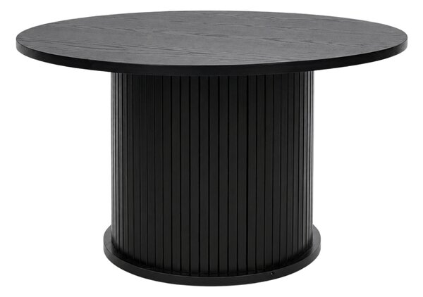 Masa de cafea striată SCAVA, Ø 70 cm x 40 cm, neagră
