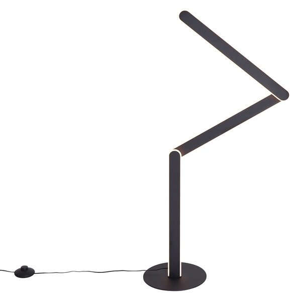 Lampă de podea de design neagră incl. LED cu 3 trepte de intensitate luminoasă - Gate