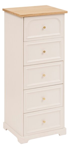 Comodă cu 5 sertare MOHEA, 45 x 39 x 113 cm, bej