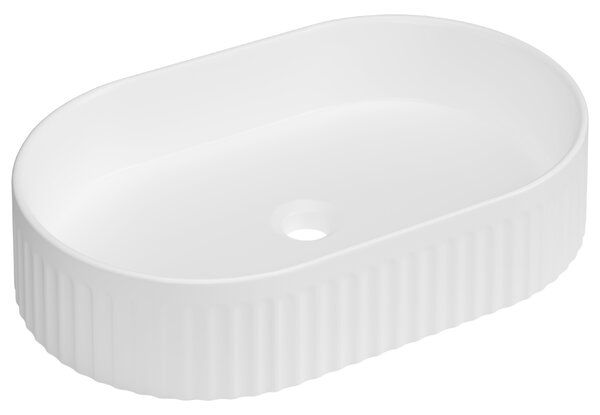 Invena Glamour Trend, lavoar oval de blat 500x325x122 mm, alb lucios, INV-CE-63-W01-L