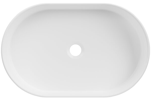 Invena Glamour Trend, lavoar oval de blat 500x325x122 mm, alb lucios, INV-CE-63-W01-L