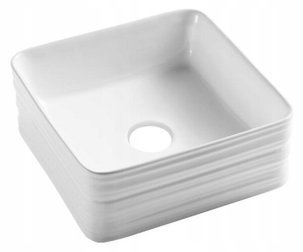 Invena Akte, chiuveta blat 38x38x15 cm, alb, INV-CE-54-K01-C