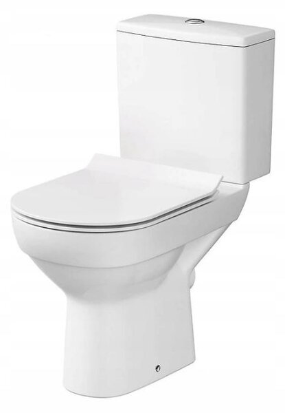 Cersanit CITY - WC combi + scaun antibacterian cu funcție de închidere lentă, deșeuri orizontale, alimentare cu apă de jos, K35-038