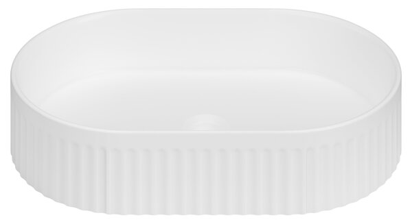 Invena Glamour Trend, lavoar oval de blat 500x325x122 mm, alb lucios, INV-CE-63-W01-L