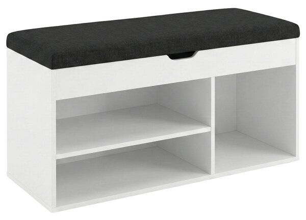 Dulap pentru pantofi cu loc de șezut TRIA, 80 x 30 x 43 cm, alb