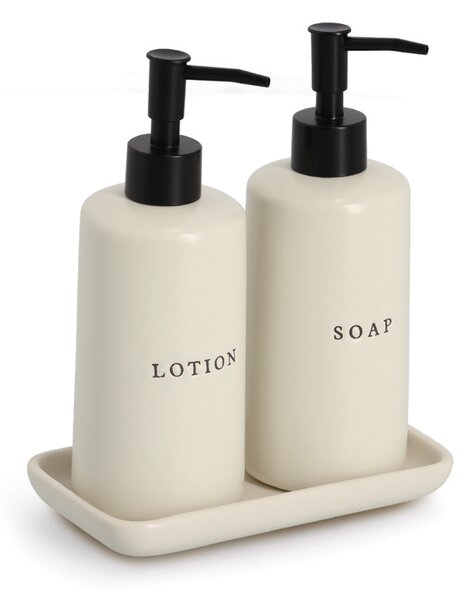 Set dozatoare ceramice pentru săpun și loțiune BATH STYLE, 3 piese