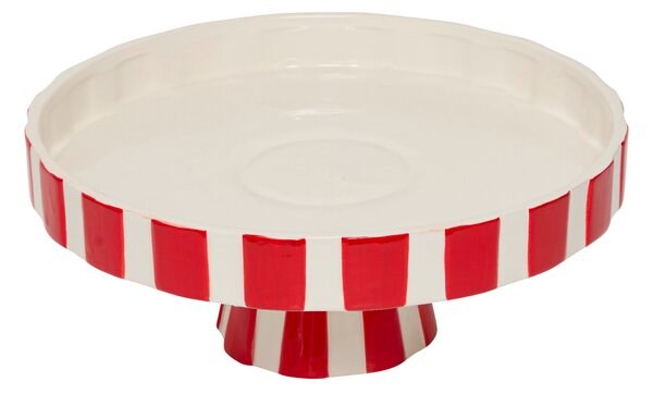 Platou ceramic pentru sărbători, roșu-alb, Ø 27 cm
