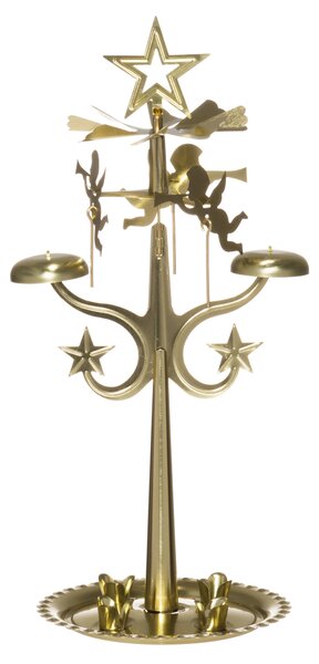 Candelabru metalic cu carusel pentru lumânări conice, 28 cm