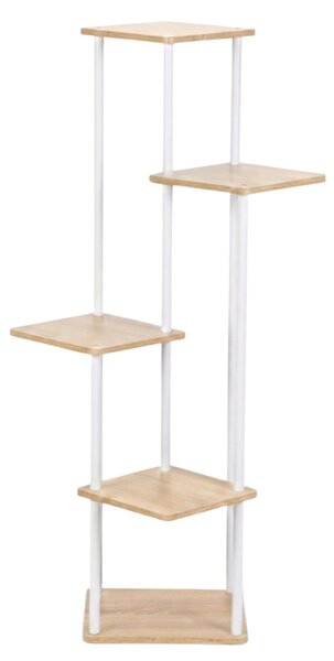 Suport de flori înalt pentru 5 flori RIMOZA, 30 x 30 x 106 cm, maro deschis