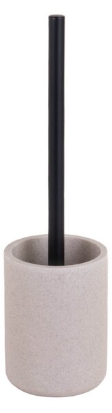 Perie de toaletă cu mâner negru, 10 x 40 cm, NISIP