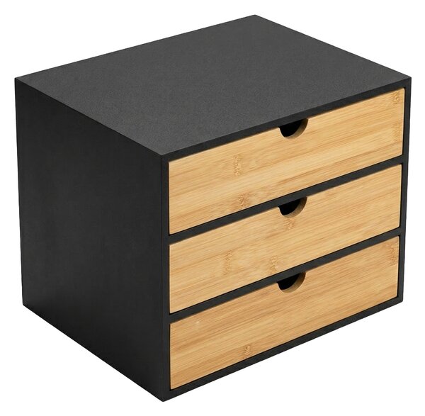 Organizer de birou din bambus cu sertare HEGO, 25 cm