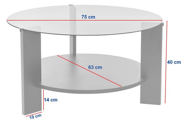 Măsuţă de cafea, Hanah Home, Culoare: Negru de lemn Transparent