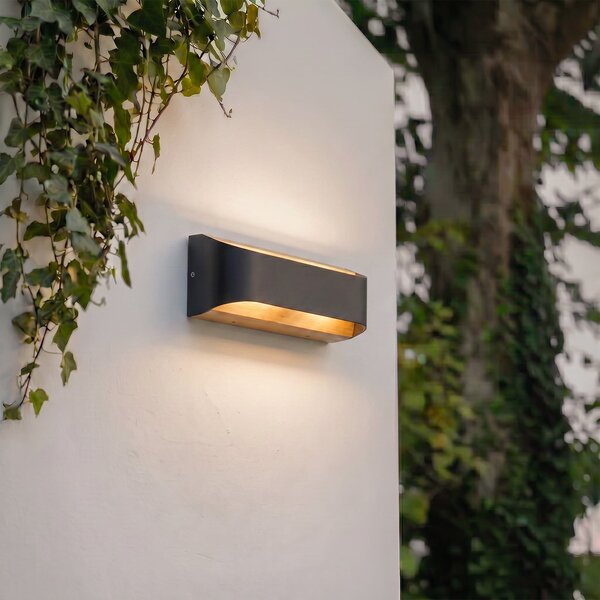 Lindby LED-Aparec de iluminat exterior Lenore, negru, metal, 36,5cm, Negru, Aluminiu, Modern