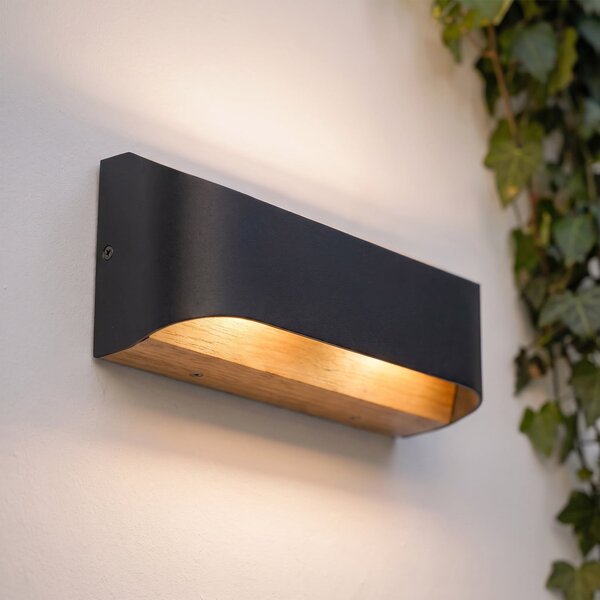 Lindby LED-Aparec de iluminat exterior Lenore, negru, metal, 36,5cm, Negru, Aluminiu, Modern